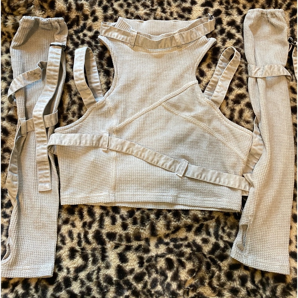 *SOLD* Darker Wavs Compression Strappy Ribbed Crop Tank
